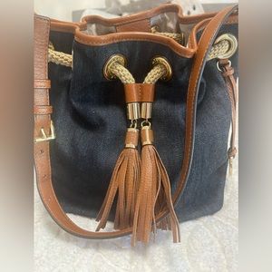 💘🖤💘 MK denim bucket drawstring Michael Kors MK bag